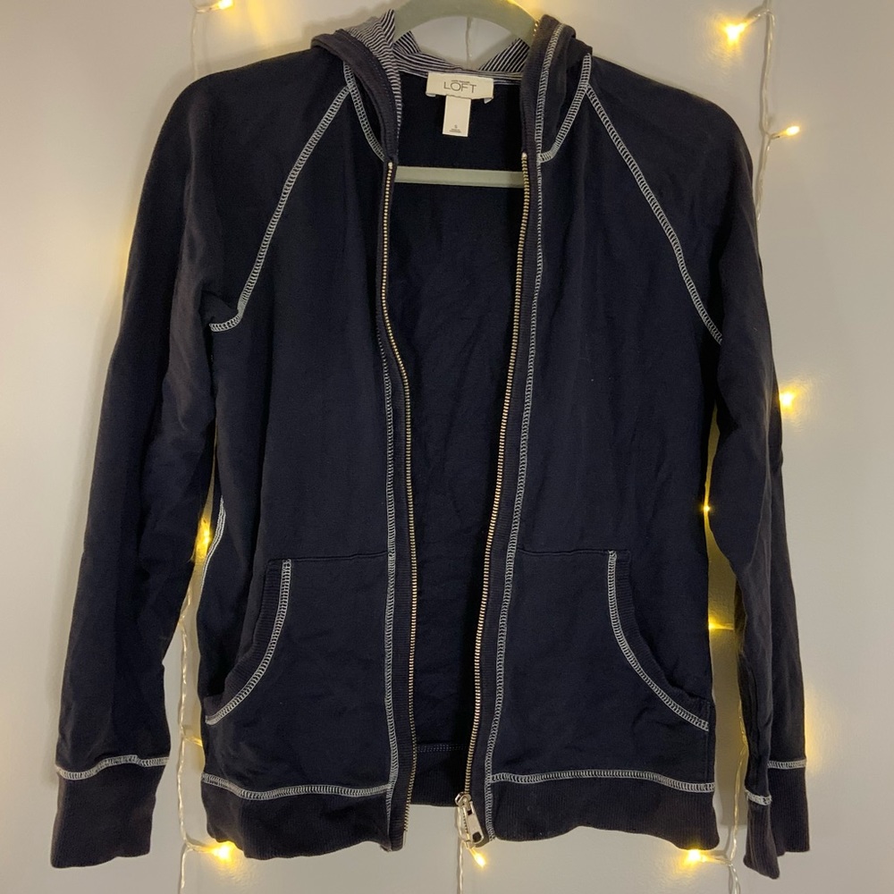 Ann Taylor Loft Navy Women’s Small Zip Up Jacket